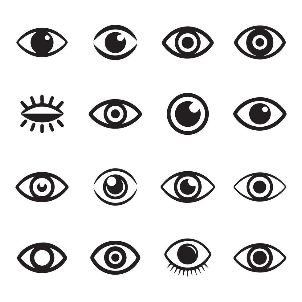a set of different eye icons vector