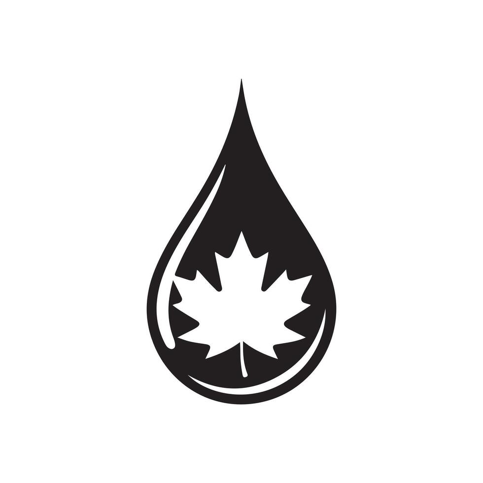 Maple Syrup Drop Icon with Canadian Symbol vector