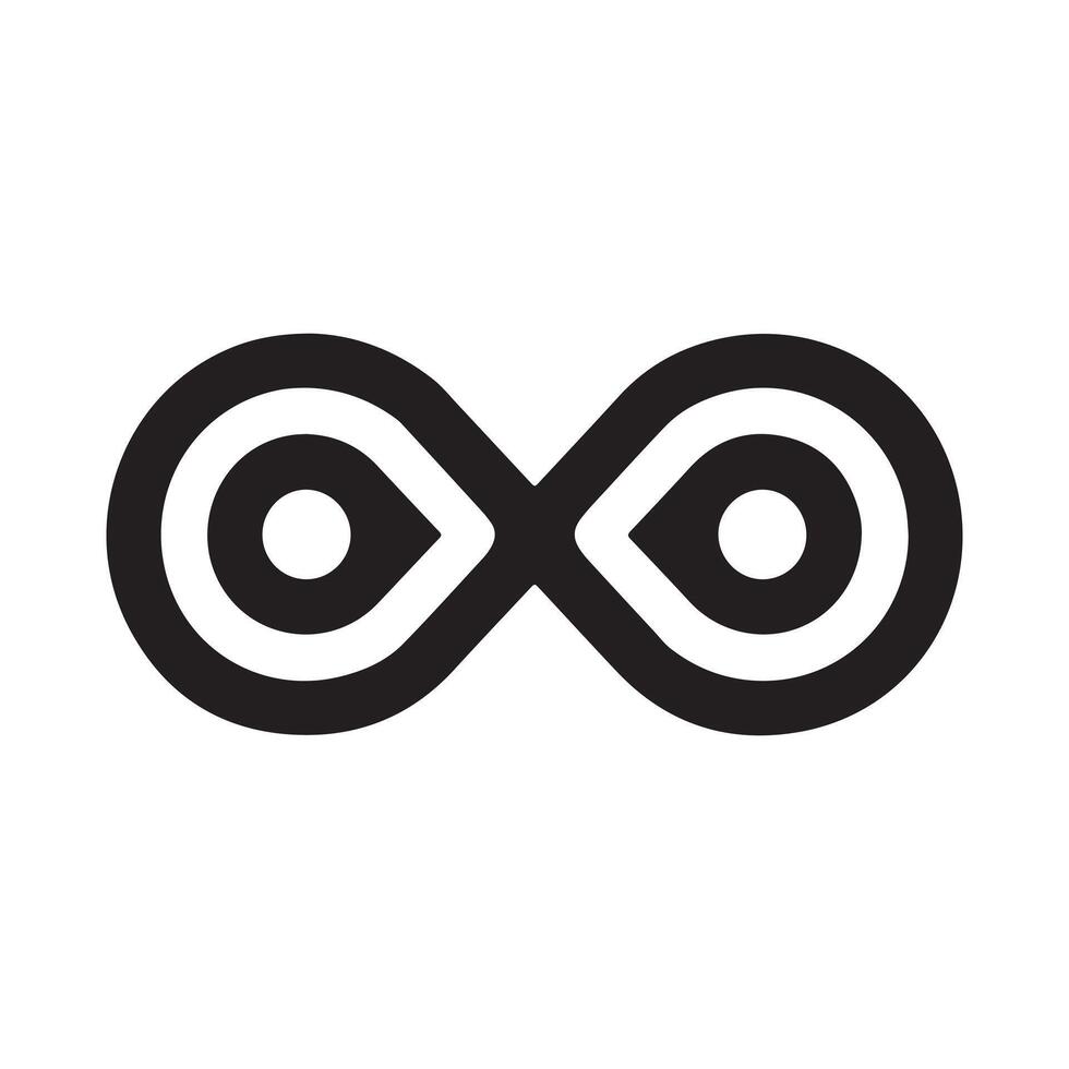 Stylish black and white infinity symbol graphic. vector
