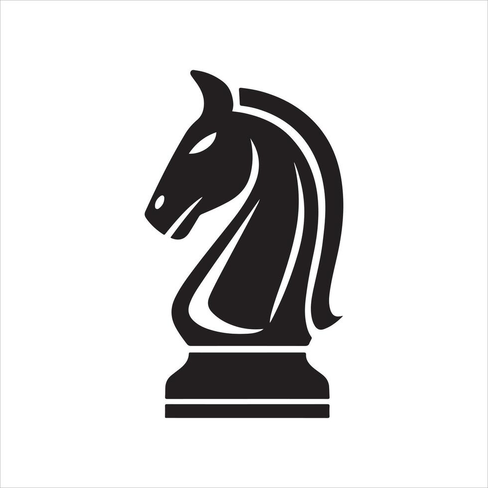 Black Chess Knight Silhouette Graphic vector