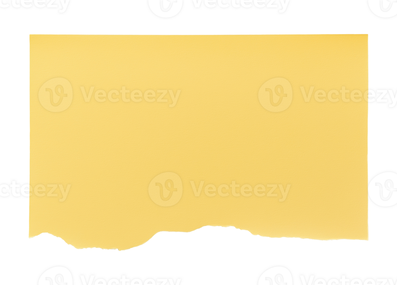 Yellow paper with torn bottom edge isolated on transparent background png