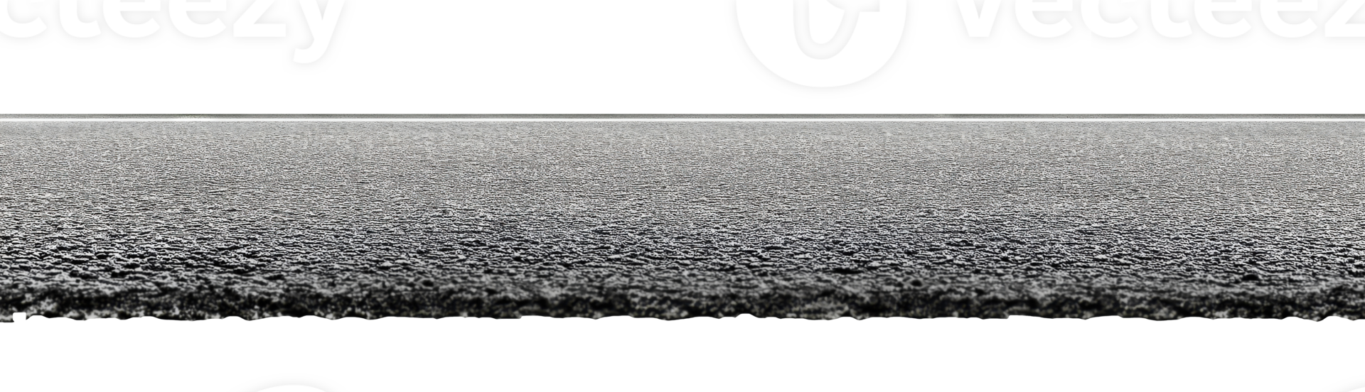 Black asphalt road with white painted line isolated on transparent background png