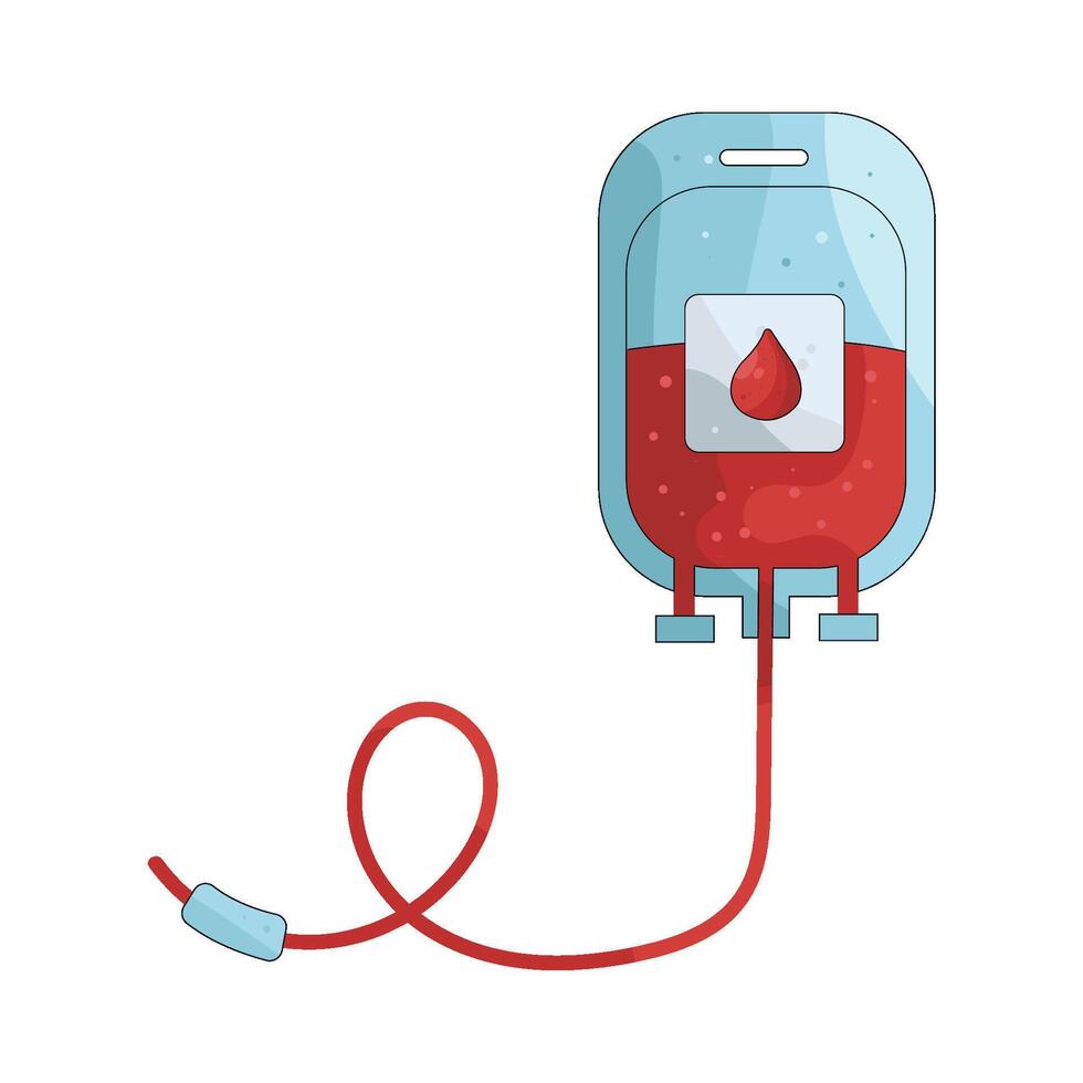 Illustration of a blood donation bag vector