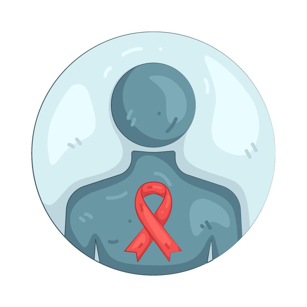 Person with Awareness Ribbon vector