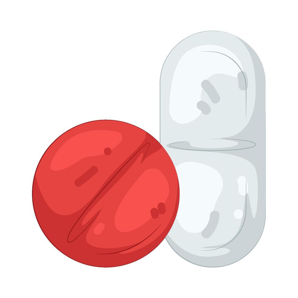 Red Pill and White Capsule vector