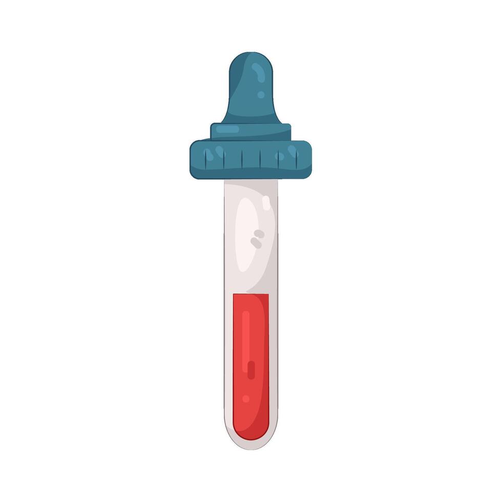 Medical Dropper with Red Liquid vector