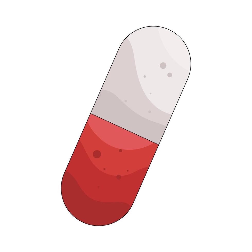 Red and White Medicine Capsule vector