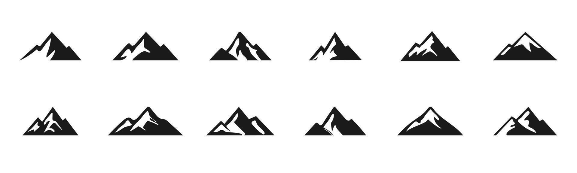 Mountain silhouette icon set. illustration. vector