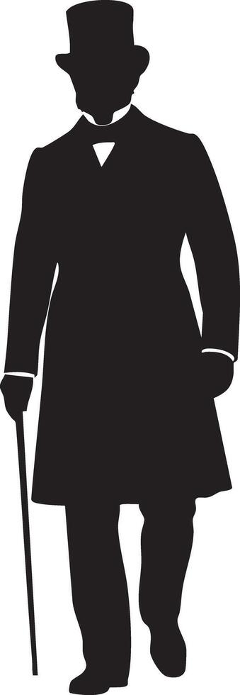 The Enigmatic Stroller A Silhouette of Untold Stories and Timeless Presence vector