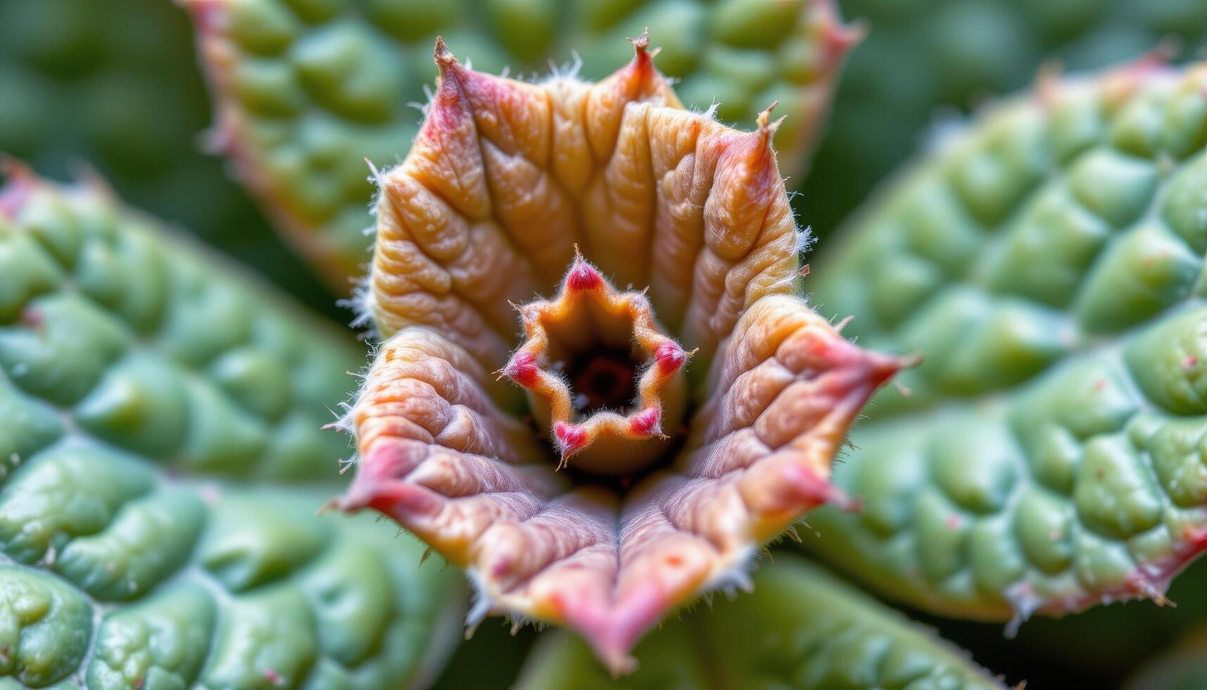 close up view of a textured kalanchoe tomentosa leaf with fuzzy edges and brown tips. photo