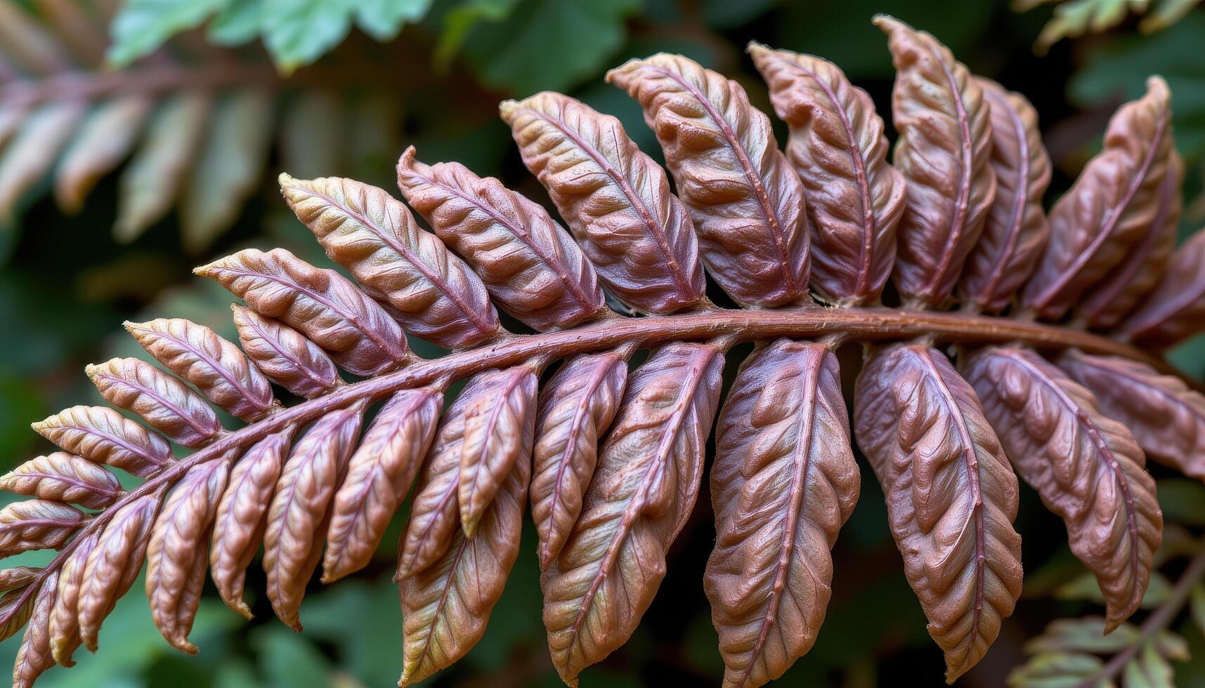 close up view of the smooth texture and layered patterns of a bird's nest fern. photo