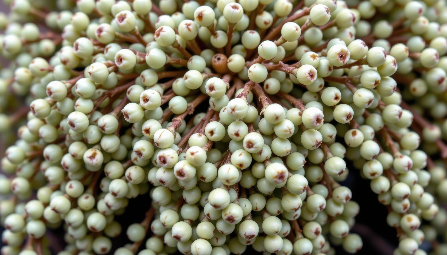 close up view of a sedum morganianum with pale green, bead like leaves cascading in thick strands. photo