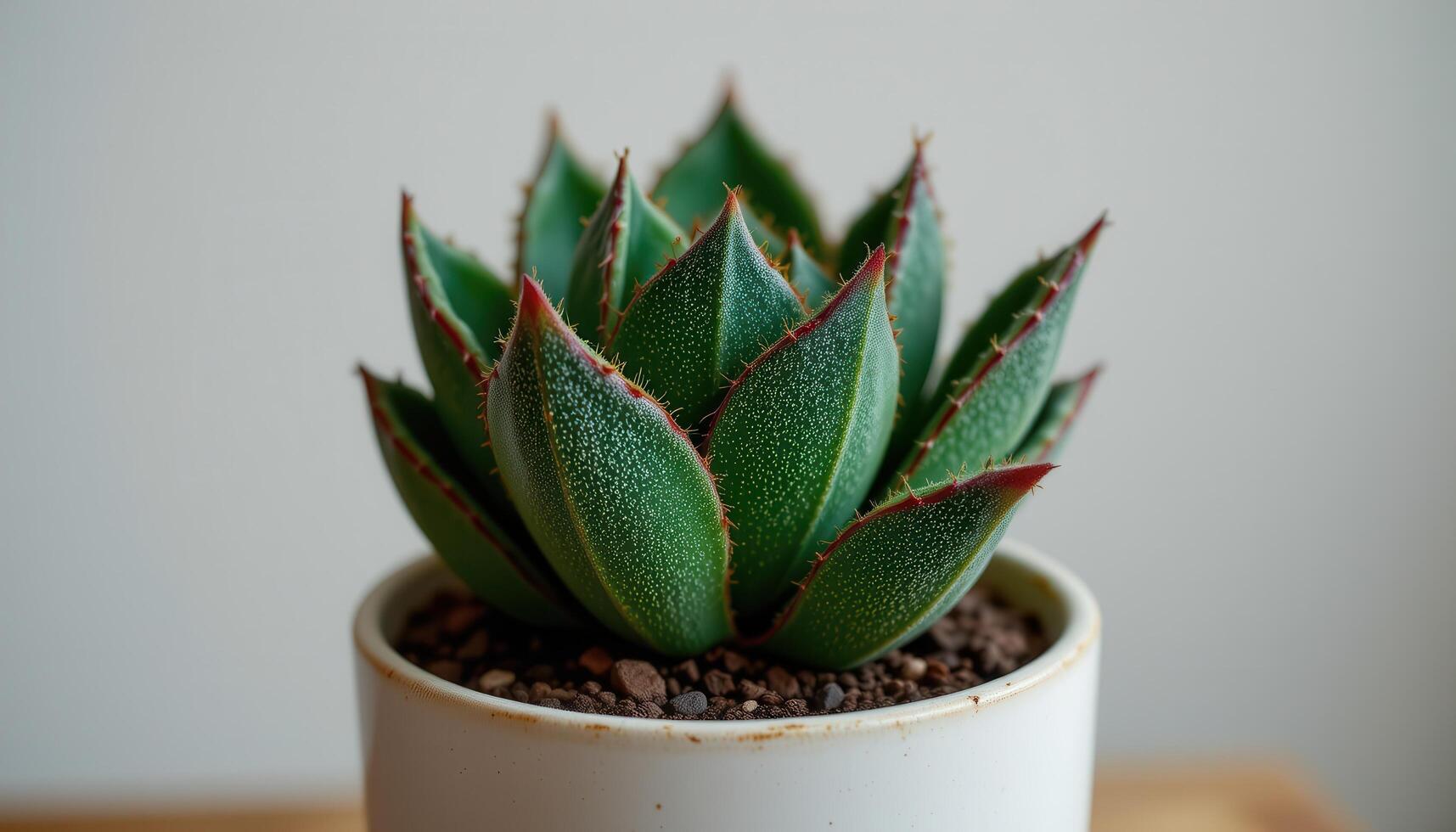 close up view of a thick euphorbia lactea crest forming dramatic wave like growths in a minimalist pot photo