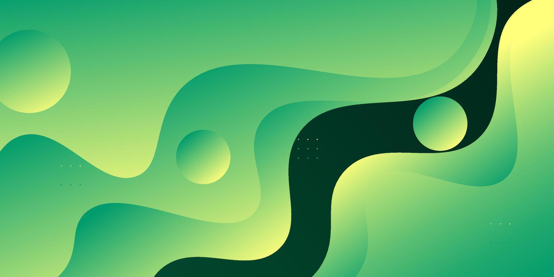 Abstract green gradient fluid minimal background. Simple and trendy wave background pattern design. vector