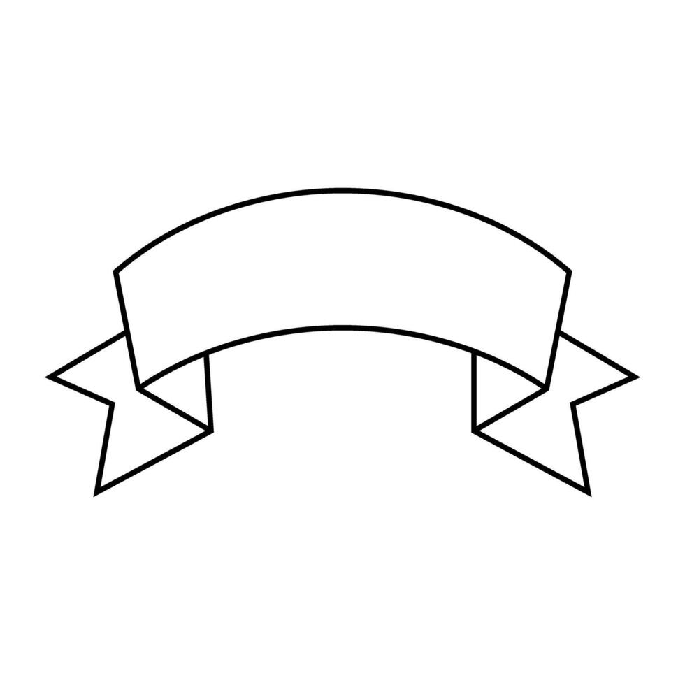decorative ribbon icon over white background, line style design, illustration vector