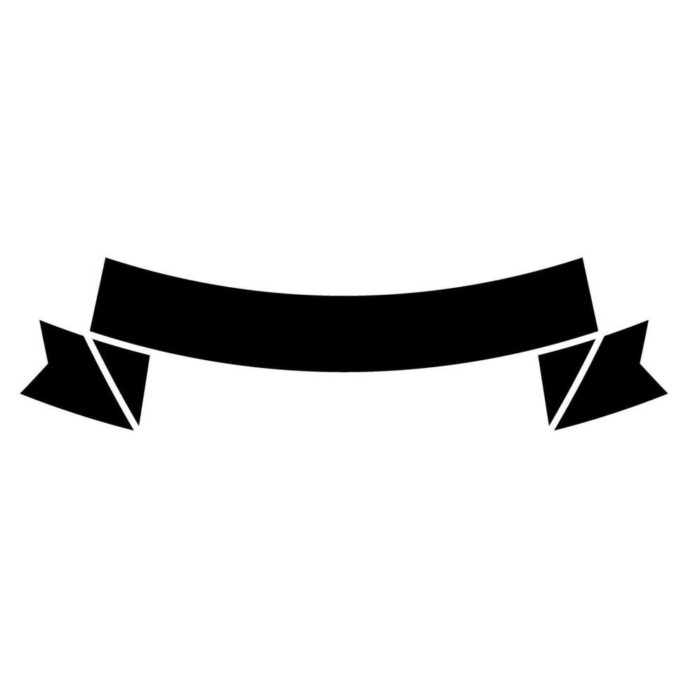 ribbon banner decoration isolated icon illustration graphic design black and white vector