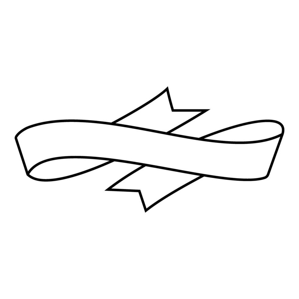 Waving ribbon icon. Outline illustration of waving ribbon icon for web vector