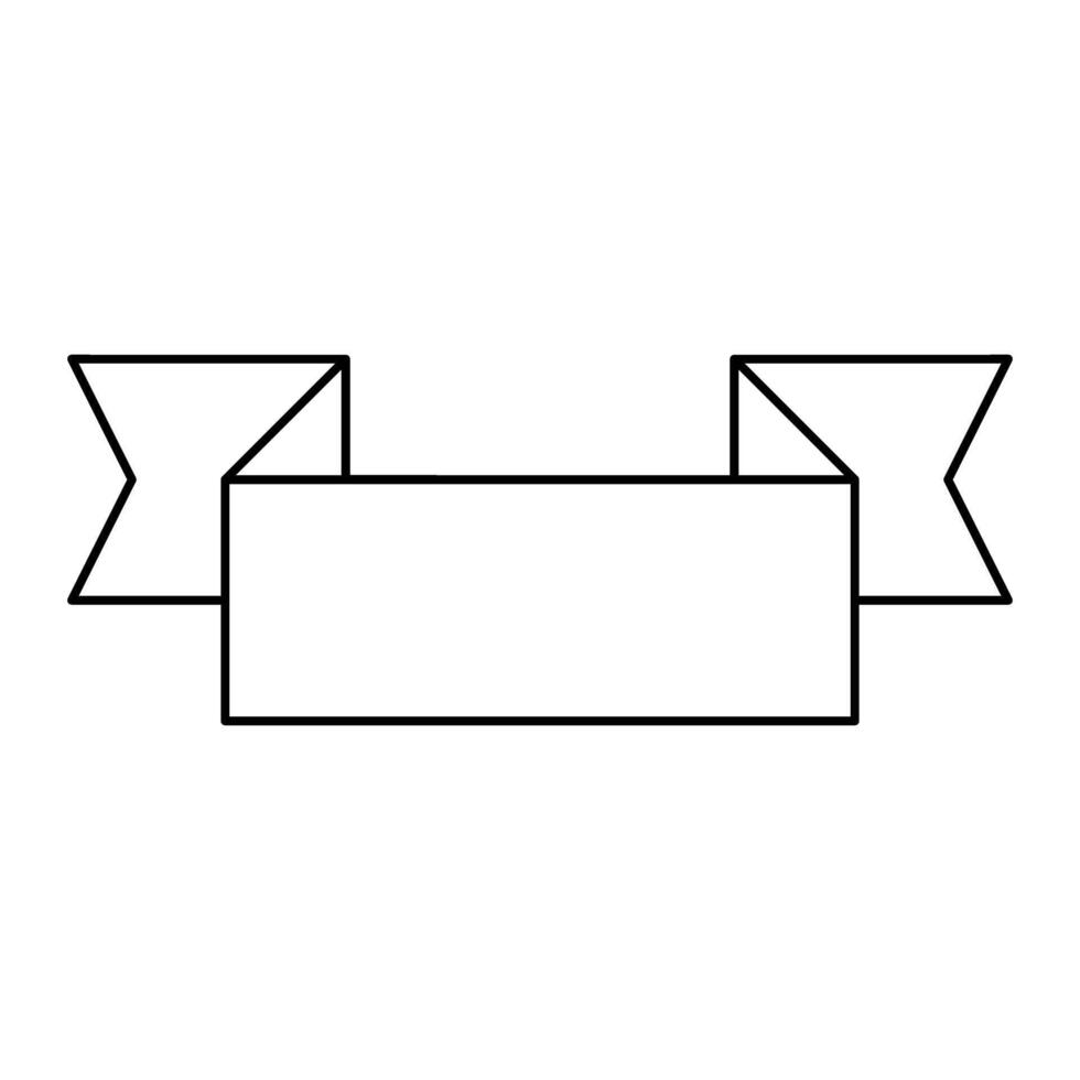 banner ribbon decoration icon illustration design graphic flat style black and white vector
