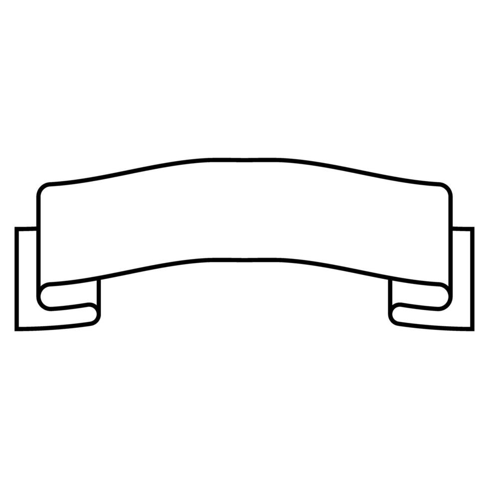 decorative ribbon banner web icon over white background, line style, illustration vector