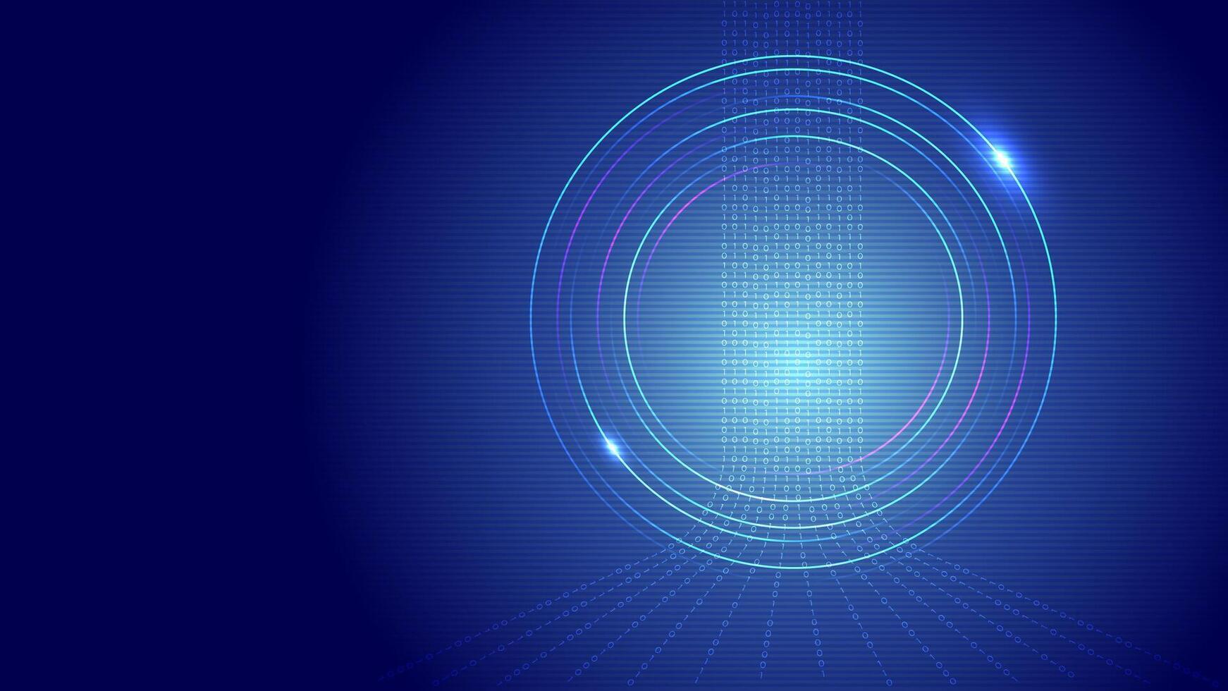 Digital Circle Data Flow Background for AI Tech vector