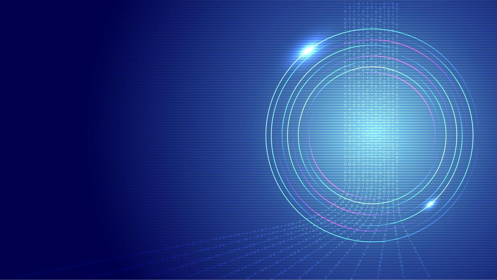 Futuristic Digital Rings and Binary Code Stream vector