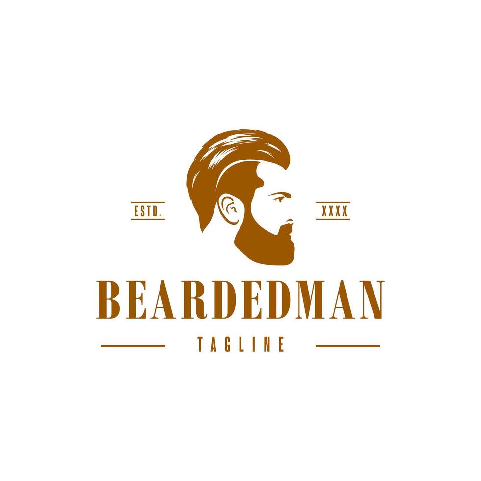 Awesome Man Haircut Illustration Design Element Graphic Logo vector