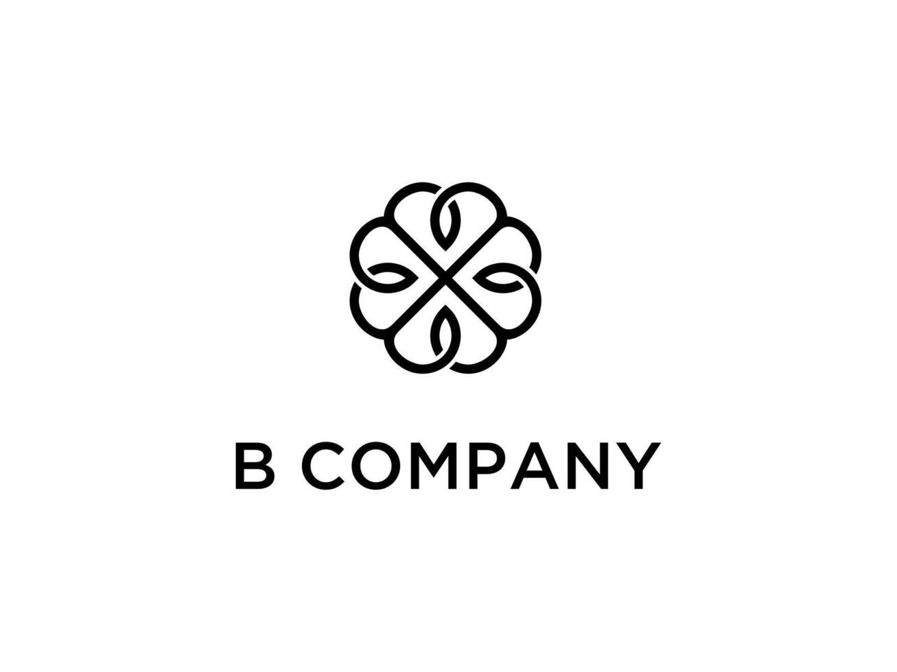 Letter B With Leaf Fresh Line Art Abstract Alphabet Creative Design Elegance Emblem vector