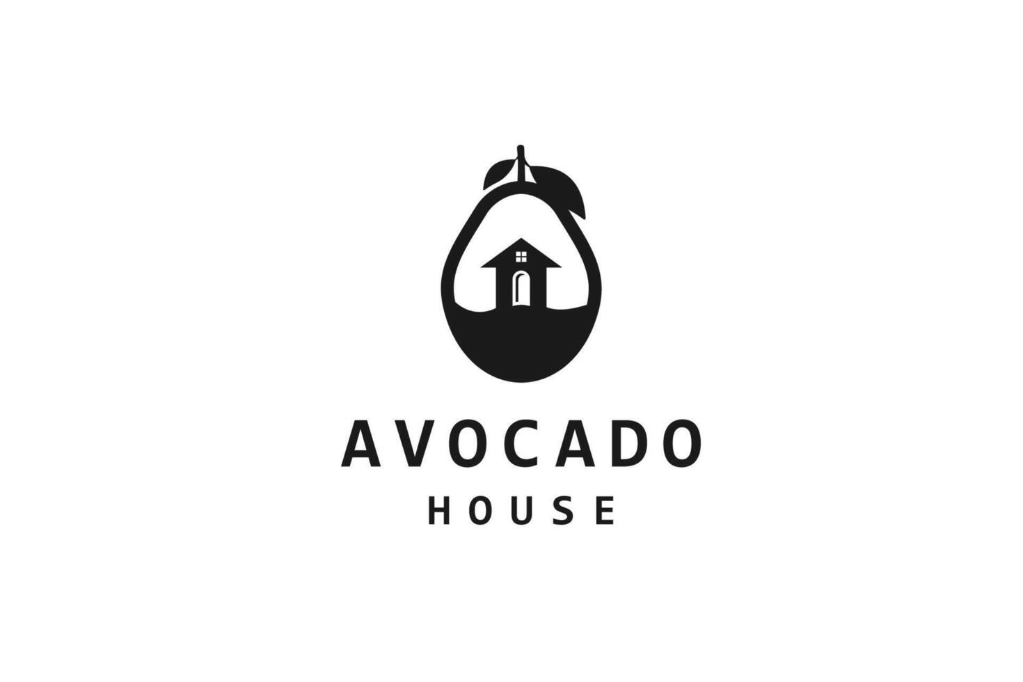 Awesome Avocado Our Combination House Simple Design Natural Plant Grow Logo vector