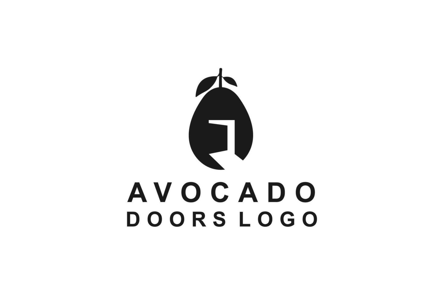 Our Combination Avocado With Door Negative Space Concept Design vector