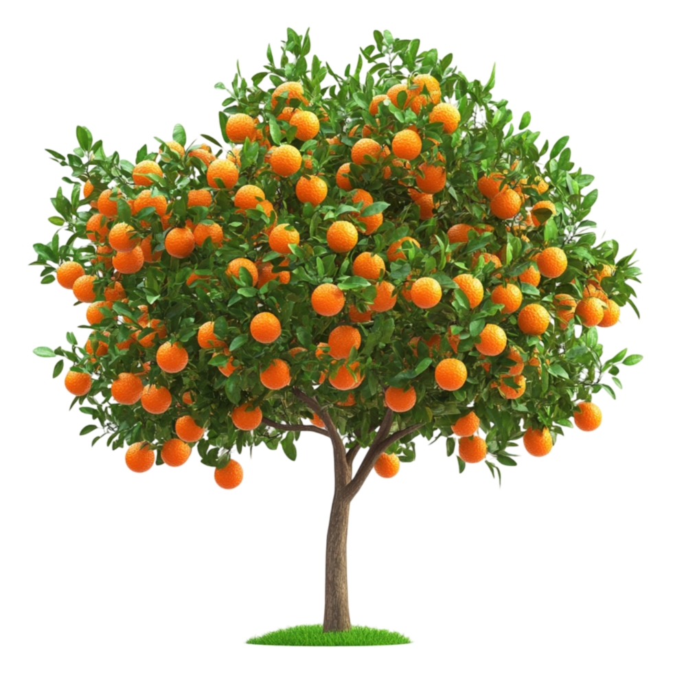 Orange Tree with Ripe Oranges and Leaves png