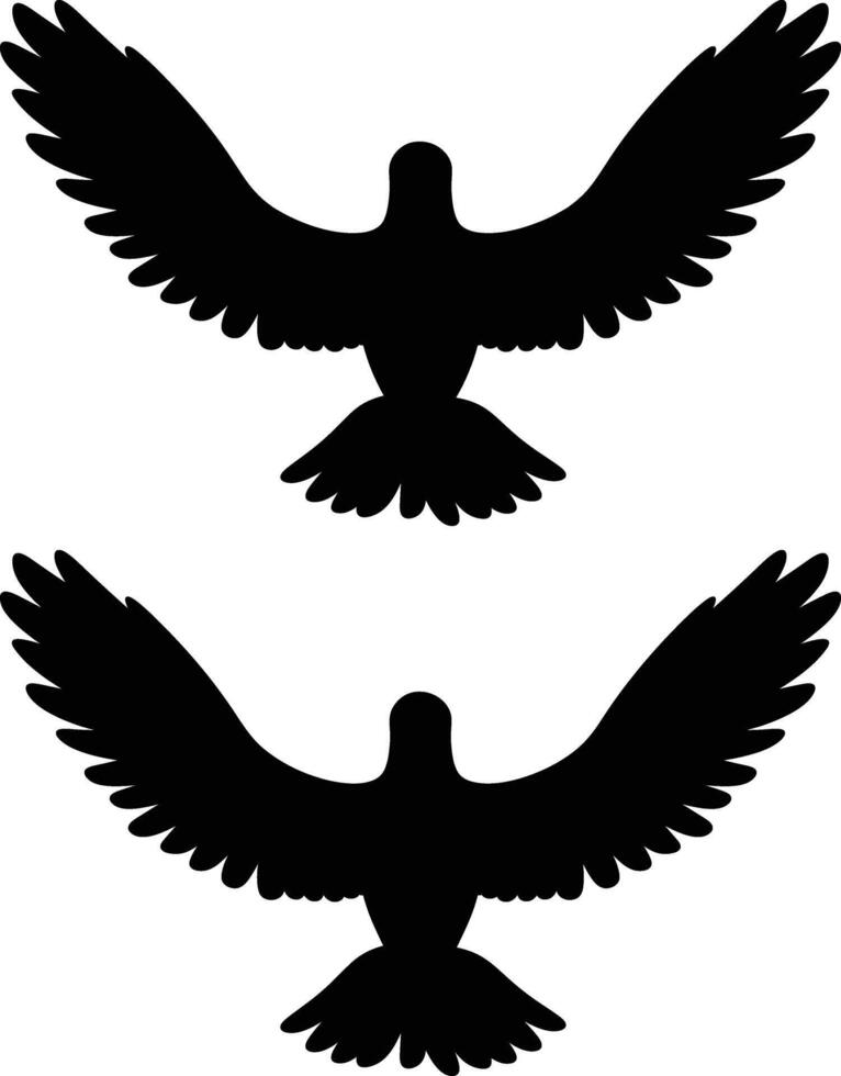 White dove flying silhouette illustration vector