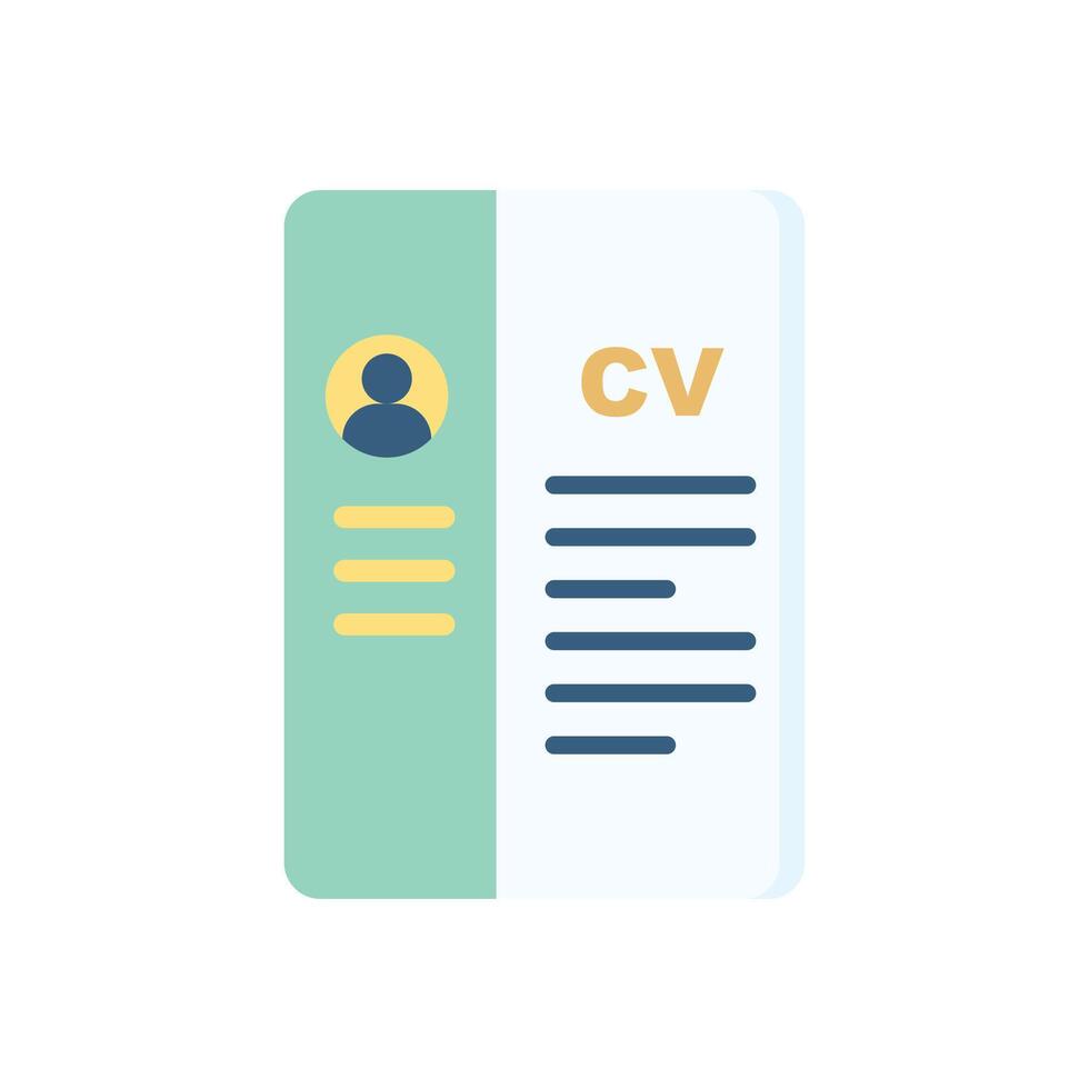 CV Icon. Flat icon for web and apps. HR to review candidate. stock illustration vector