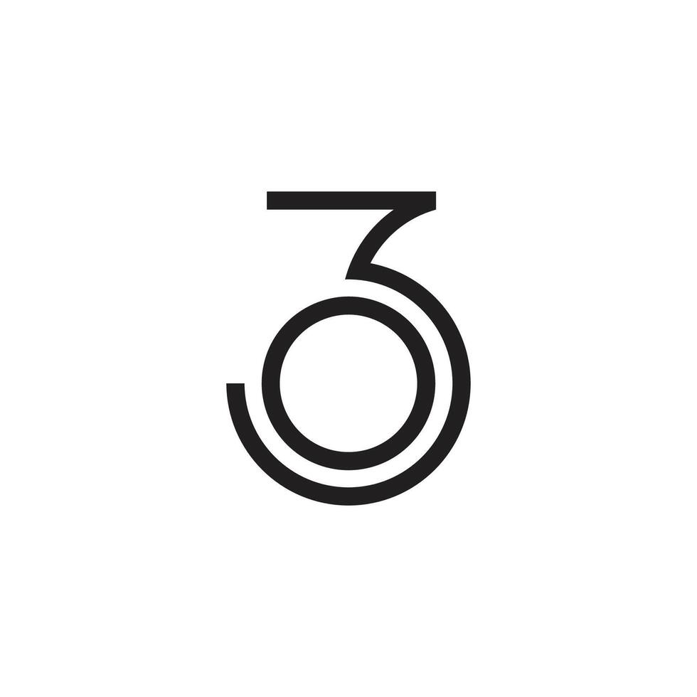number 30 circles thin lines geometric logo vector