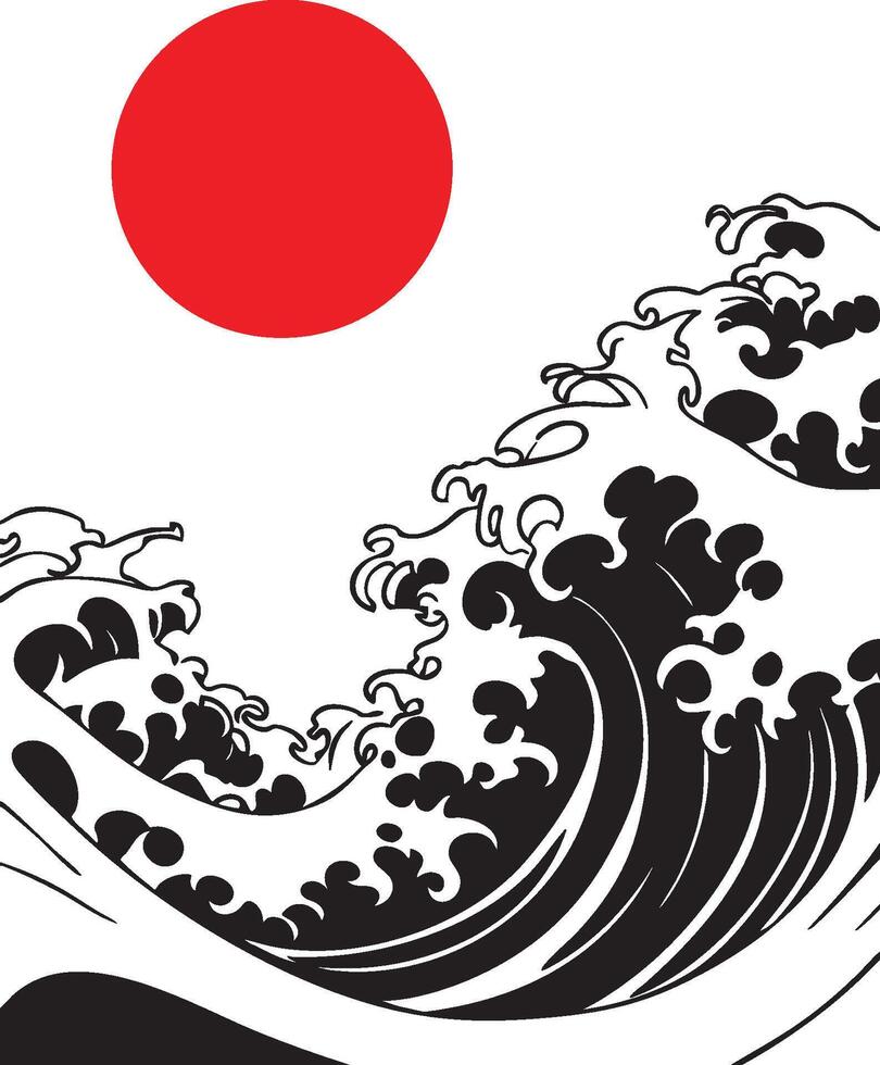 The great wave off Kanagawa vector