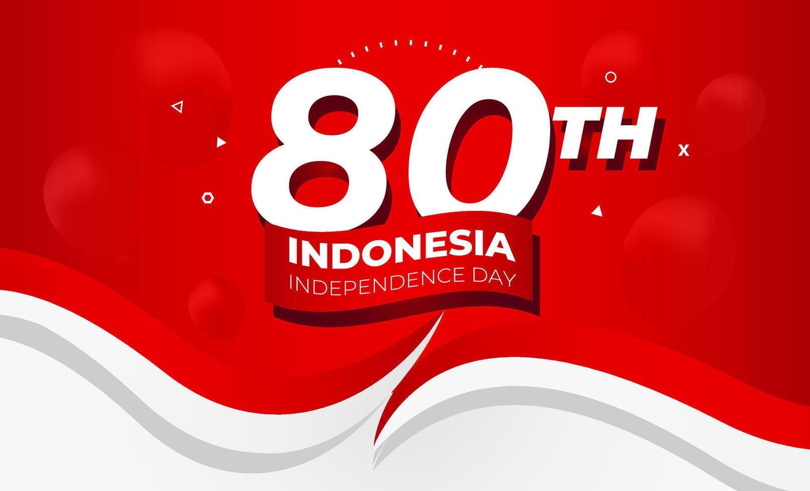 80th of Anniversary Indonesian Independence Day Background Design for Event Festival vector