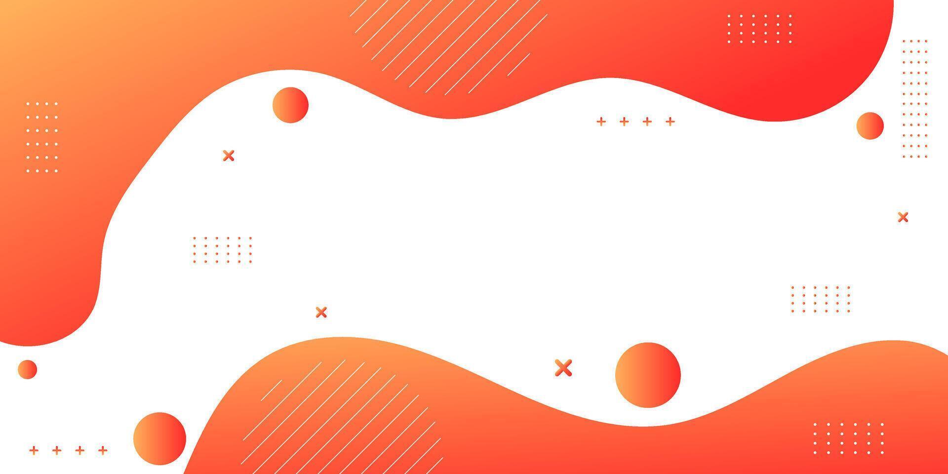 Orange gradient wave abstract background with fluid shapes, warm tone for summer or food themes vector