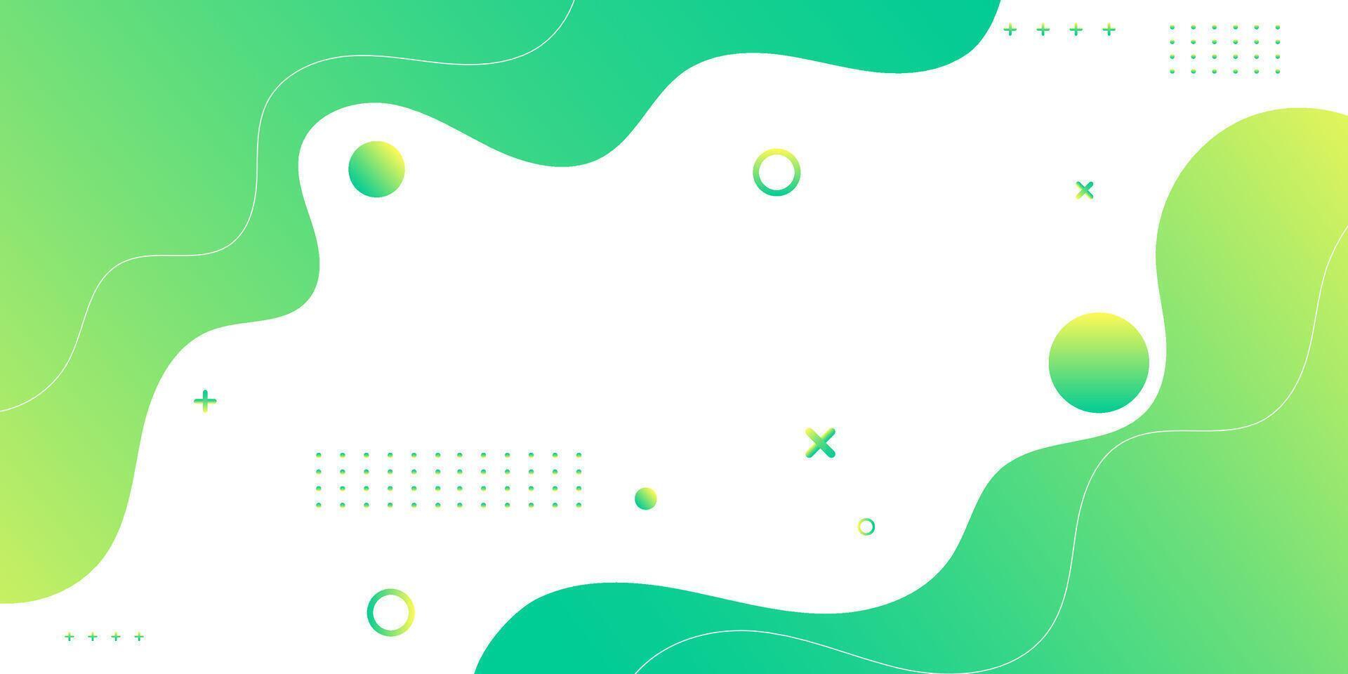 Green and white abstract background with minimal elements vector