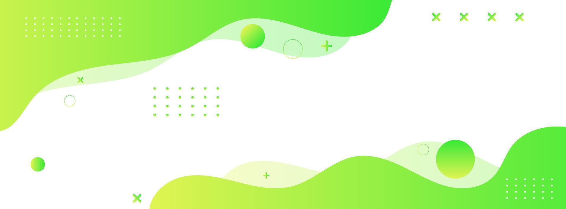 Green abstract background with floating shapes, suitable for business or eco themes. vector