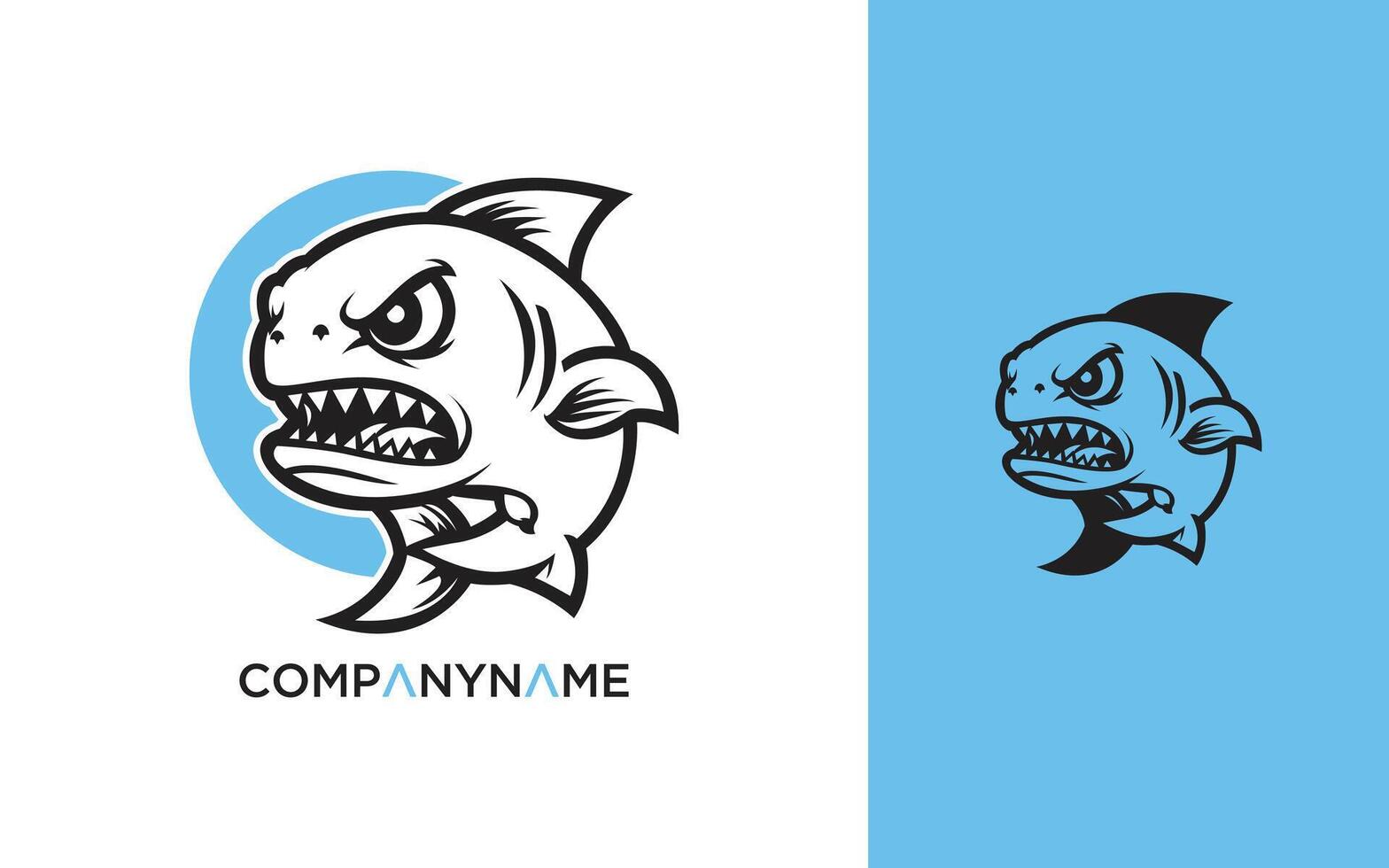 simple bass fish logo silhouette in icon illustration vector