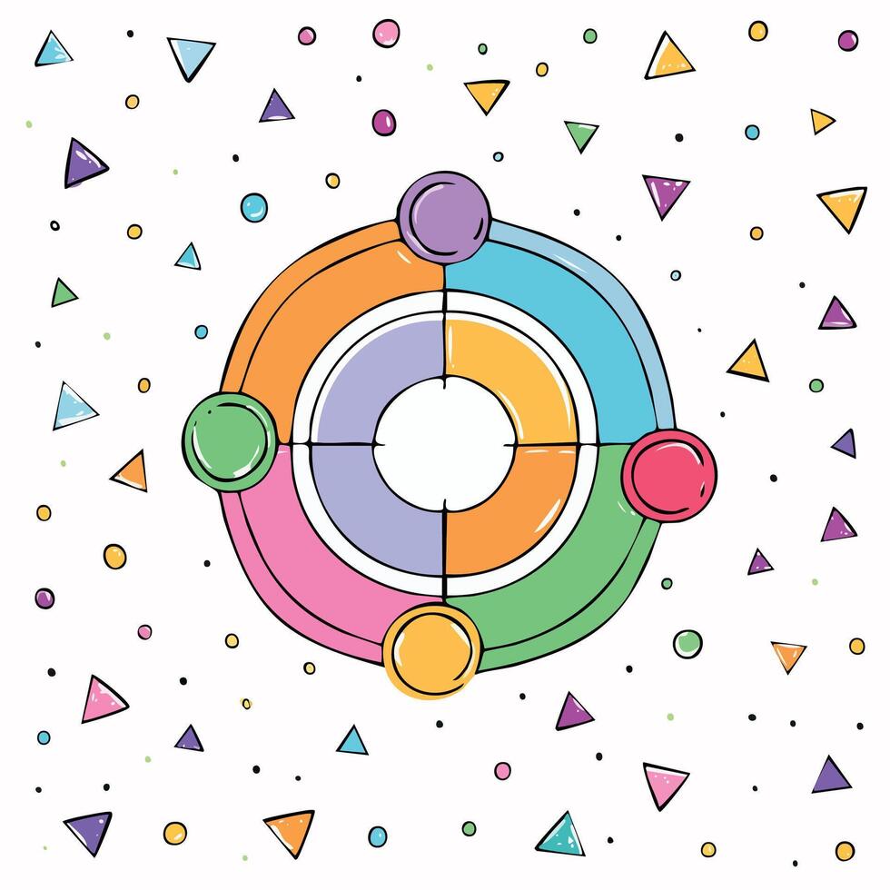 A colorful circle with a circle in the middle and a circle around it vector