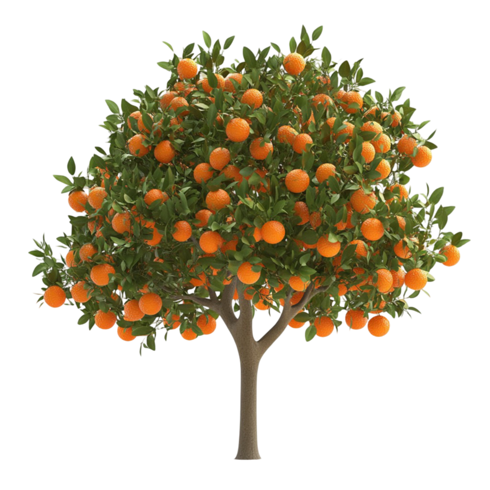 Lush Orange Tree Full of Ripe and Juicy Fruits png