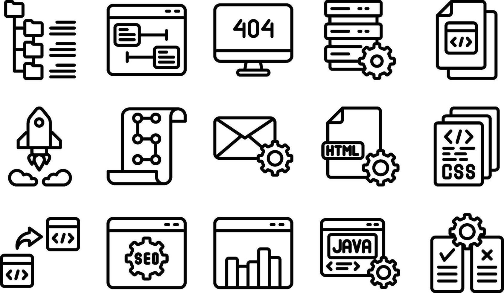 un conjunto de íconos para web desarrollo vector