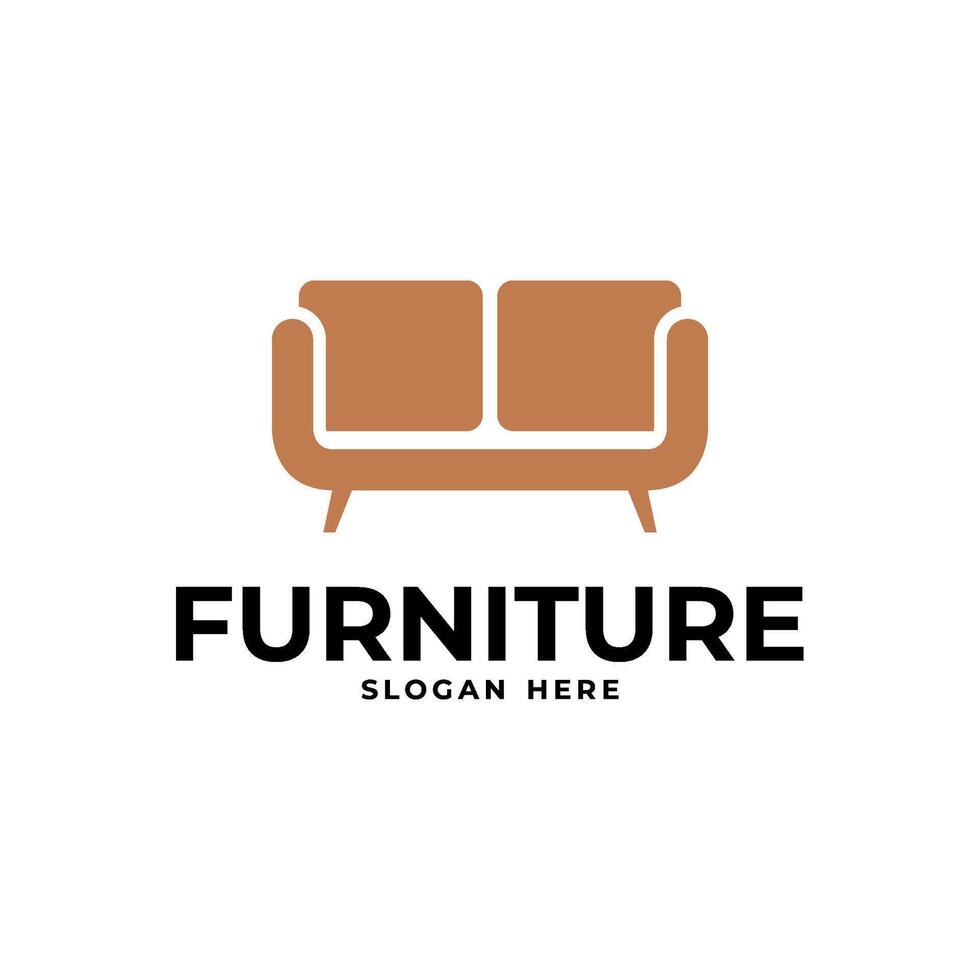 simple sofa furniture logo design vector