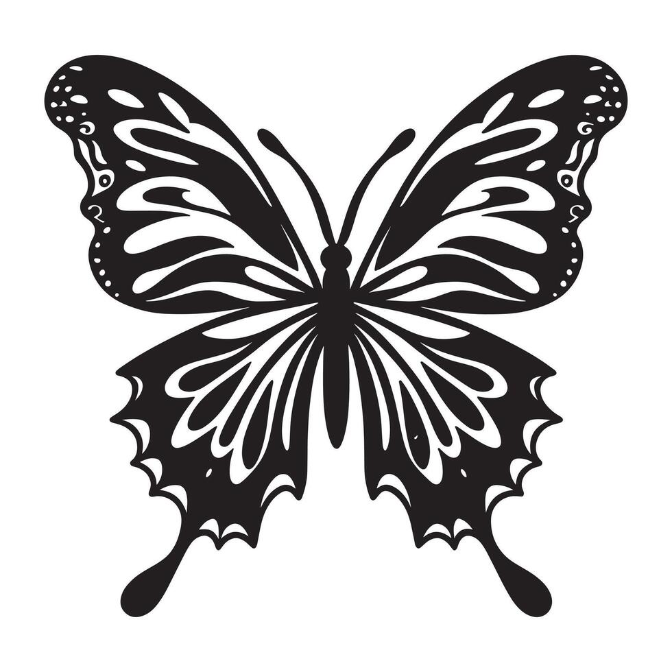Black Tribal Butterfly Graphic for Tattoos Design vector