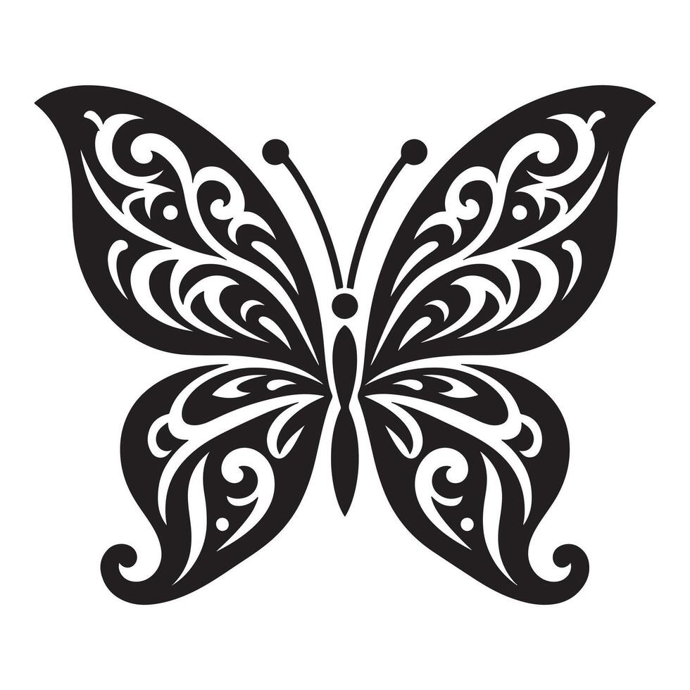 Butterfly tattoo design illustration Art vector