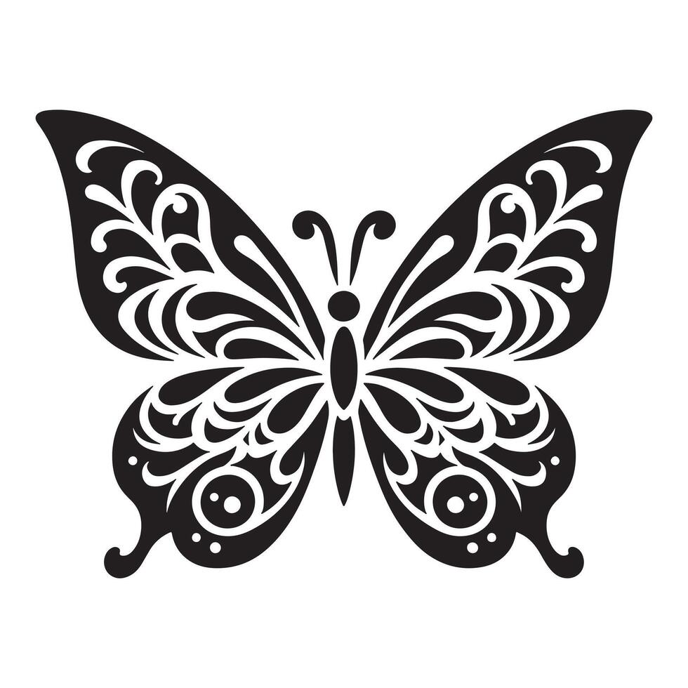 Butterfly tattoo design illustration vector