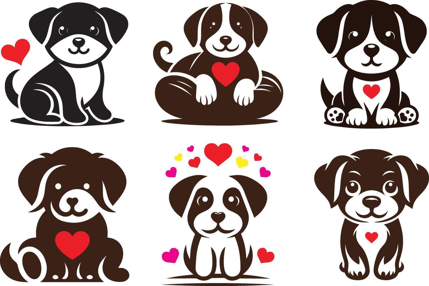 Dog stickers set vector