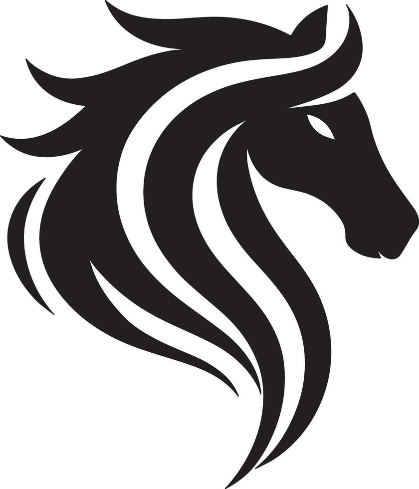 A black and white horse head logo vector