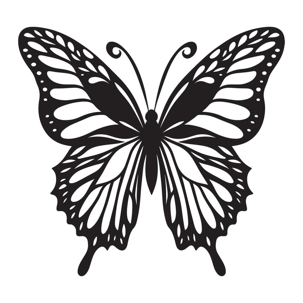 Tribal Butterfly Silhouette Artwork for Body Art vector
