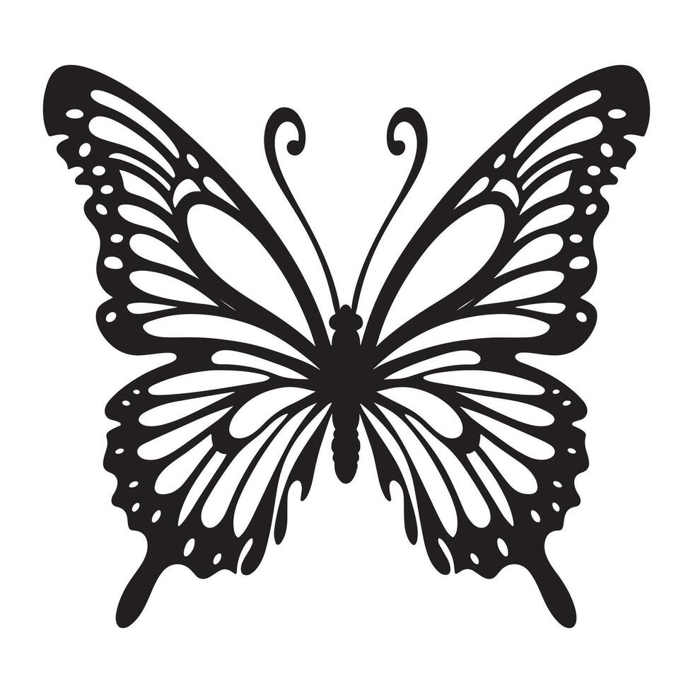 Tribal and Ornamental Butterfly Tattoo Designs vector